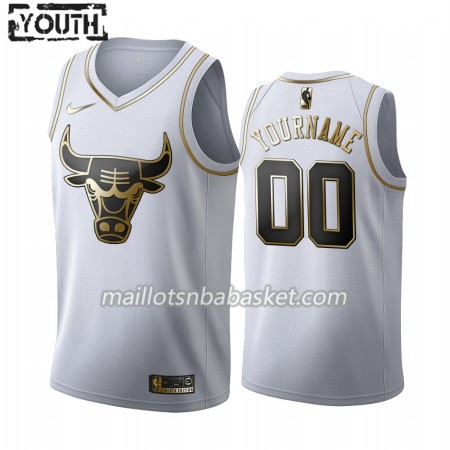 Maillot Enfant Chicago Bulls Personnalisable 2019-20 Nike Blanc Golden Edition Swingman